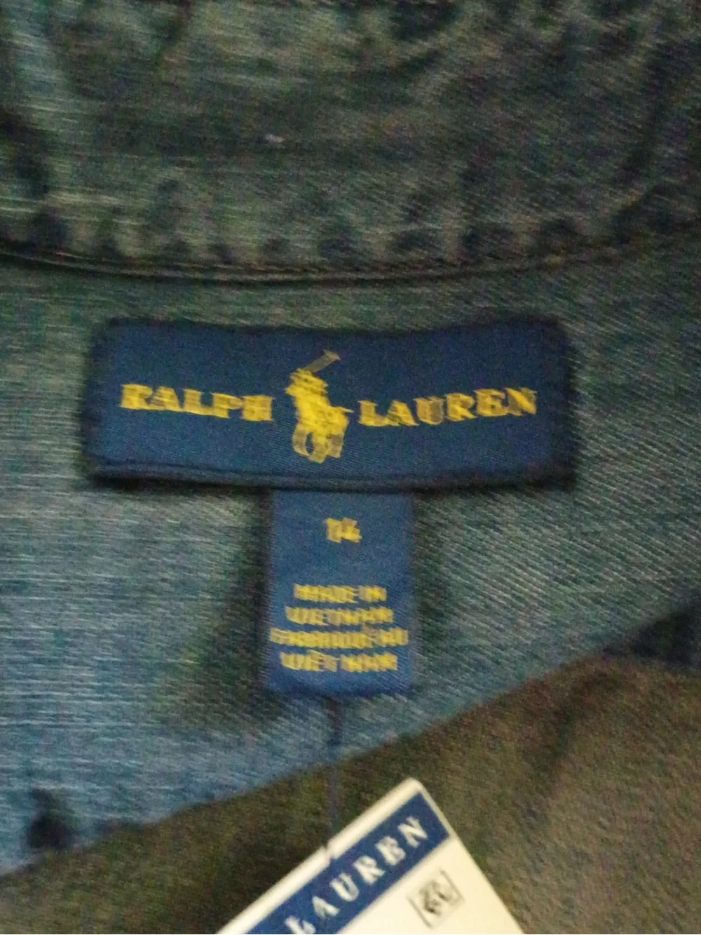 Polo Ralph Lauren girls' belted denim shirtdress with a fit-n-flare style. Sz 14
